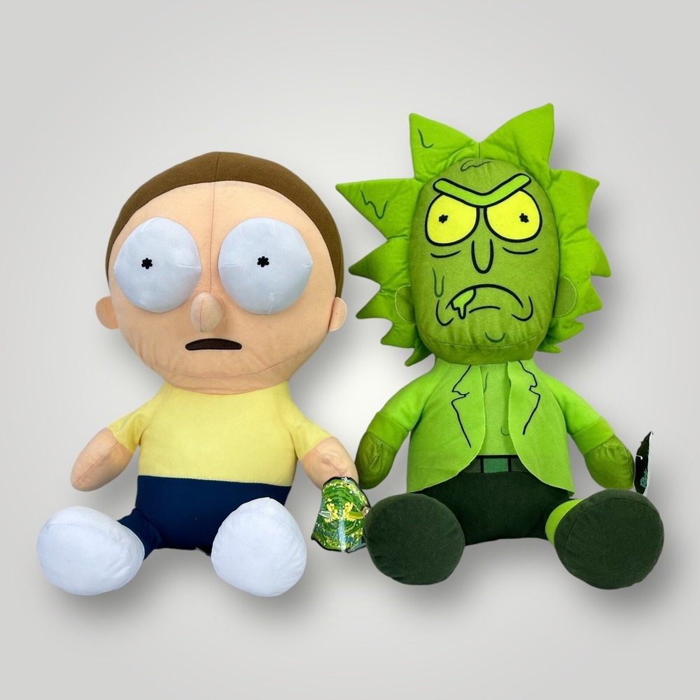 Morty 15" Plush + Toxic Rick 16" From Rick and Morty Official Toy Factory